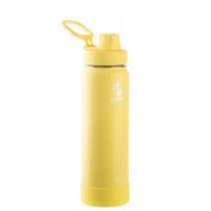 Takeya Actives Insulated Stainless Steel Water Bottle with Spout Lid, 24 Ounce, Canary