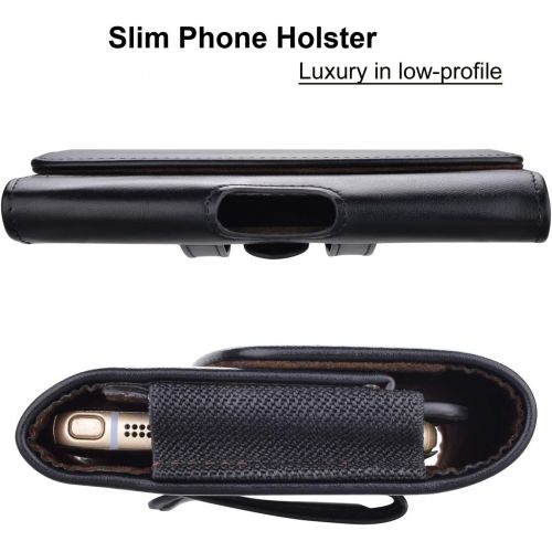  [아마존베스트]Takfox Phone Holster for Samsung Galaxy Note 20 Ultra S20+ S10e S9 S8 A01 A11 A21 A51 A71 A10E A20 A50, iPhone 11 Pro Max SE XS XR 8 7 Plus, Leather Belt Clip Loops Pouch Phone Car