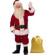 [아마존 핫딜] [아마존핫딜]Takuvan Mens Deluxe Santa Suit 10pc. Christmas Ultra Velvet Adult Santa Claus Costume