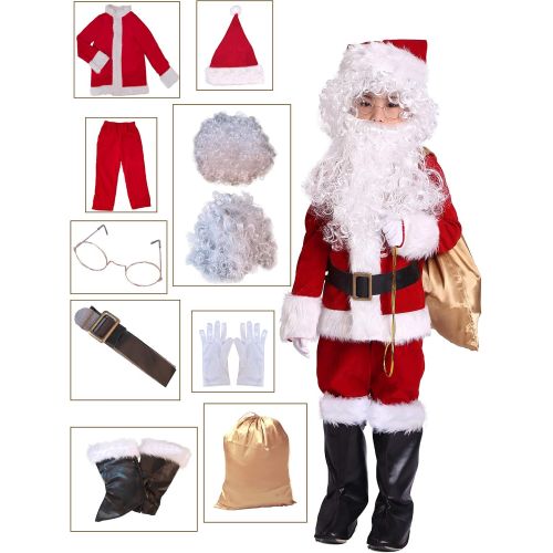  할로윈 용품Takuvan Complete Christmas Boy’s 10PCS Santa Suit Children Halloween Costume