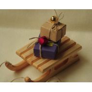 TaleWorld Wooden Sleigh Christmas sleigh Christmas tree decoration Waldorf toys wooden sleigh toy Santas sleigh for Christmas gift or tree decoration