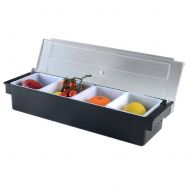 Talent_Star Fruit Food Storage Containers, 4/5/6 Compartment Divided Fridge Organizer Case with Removable Drain Plate, Tray to Keep Fruits, Vegetables, Meat, Fish etc 4 Compartment