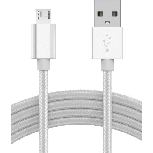  Micro USB Cable 6ft (3 Pack) by TalkWorks | Braided Heavy Duty Android Phone Charger Cord | Fast Data Charging Cable | Samsung Galaxy S6 / S7, Fire Tablet, Kindle, PS4, Bluetooth S