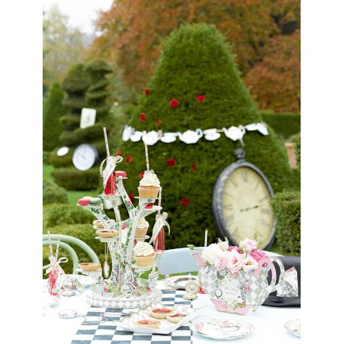  Talking Tables Truly Alice in Wonderland; Happchenstand fuer Teekranzchen, Hochzeiten und Geburtstagspartys, Verrueckte Hutmacher-Party, Bunt, Hoehe 59 cm; Durchmesser 24 cm