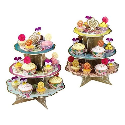  Talking Tables Truly Scrumptious Tea Party Floral Cake Stand Height 36cm, 14