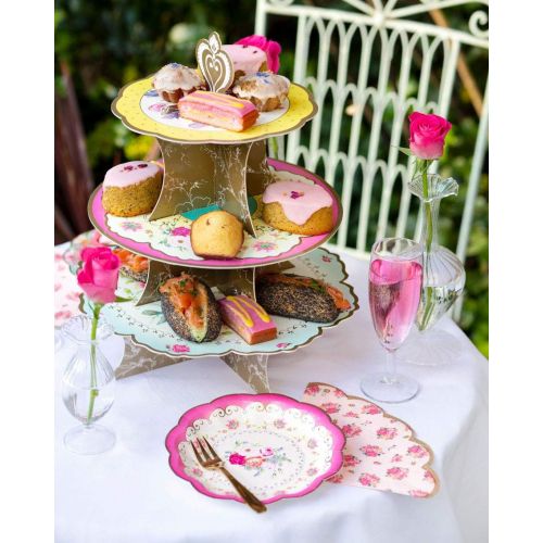  Talking Tables Truly Scrumptious Tea Party Floral Cake Stand Height 36cm, 14