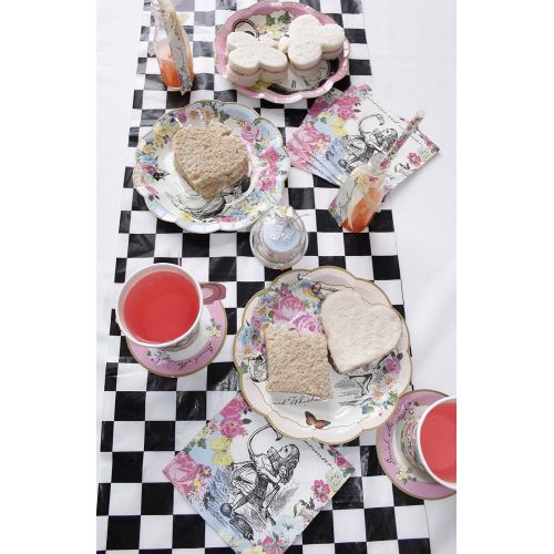  Talking Tables Truly Alice Disposable Plates, 12 Count, 7.3 inches for Tea Party or Birthday