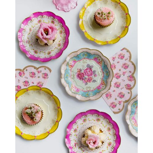  Talking Tables Truly Scrumptious Disposable Plates, 12 Count, 6.5 inches for Tea Party or Birthday