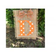 TallahatchieDesigns Initial Flags, Monogram Garden Flag ,Personalized Garden Flag , Fall Garden Flag, Polka Dot Flags, Burlap Wedding Flag