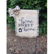 /TallahatchieDesigns Home Sweet Home, Fall Garden Flag, Summer Garden Flag, Burlap flags, Home Flag, Wedding Flag, Fringe Garden Flag, Welcome Flags