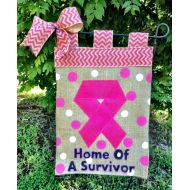 /TallahatchieDesigns Breast Cancer Awarness Garden Flag* Hope Garden Flag* Burlap Garden Flag* Pink Garden Flag* Pink Ribbon Garden Flag
