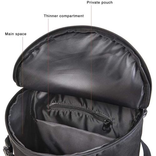  [아마존베스트]talogca Fishing Backpack, Large Waterproof Cylindrical Fishing Backpack, Fishing Rod Storage Shoulder Bag with 2 Pockets for Outdoor Fishing and Travel, Black
