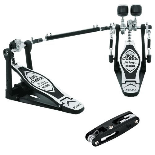  Tama HP600DTW Iron Cobra Double Pedal Bundle Includes TMT9 Drum Multi Tool