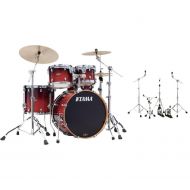 Tama Starclassic Performer MBS42S 4-piece Shell Pack and 5-piece Iron Cobra 900 Hardware Pack - Dark Cherry Fade