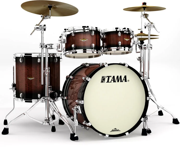  Tama Starclassic Maple ME42TZS 4-piece Shell Pack - Tobacco Sunburst Movingui with Chrome Hardware