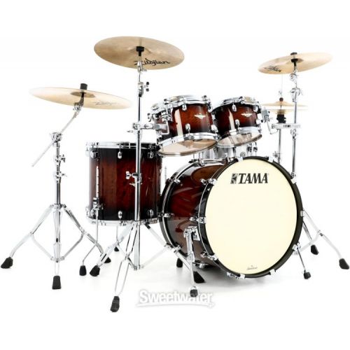  Tama Starclassic Maple ME42TZS 4-piece Shell Pack - Tobacco Sunburst Movingui with Chrome Hardware