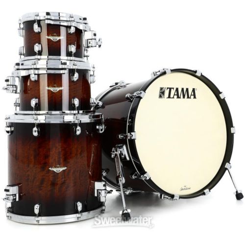  Tama Starclassic Maple ME42TZS 4-piece Shell Pack - Tobacco Sunburst Movingui with Chrome Hardware