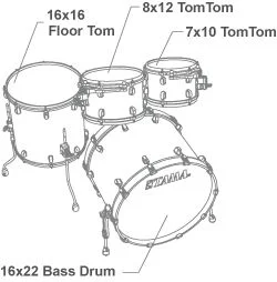  Tama Starclassic Maple MR42TZS 4-piece Shell Pack - Blue and White Oyster with Chrome Hardware