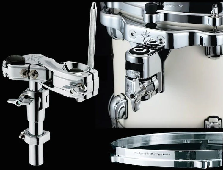  Tama Starclassic Maple MR42TZS 4-piece Shell Pack - Blue and White Oyster with Chrome Hardware