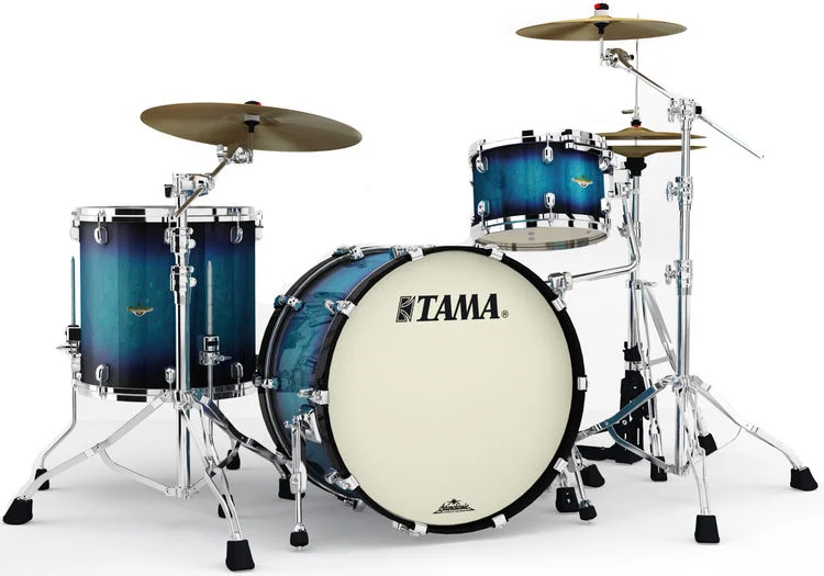  Tama Starclassic Maple MA32CZUS 3-piece Shell Pack - Molten Electric Blue Burst with Smoked Black Nickel Hardware