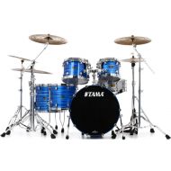 Tama Starclassic Walnut/Birch WBS52LS 5-piece Shell Pack - Lacquer Ocean Blue Ripple