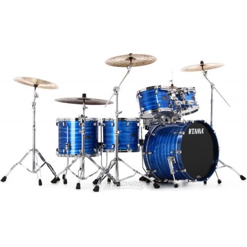  Tama Starclassic Walnut/Birch WBS52LS 5-piece Shell Pack - Lacquer Ocean Blue Ripple