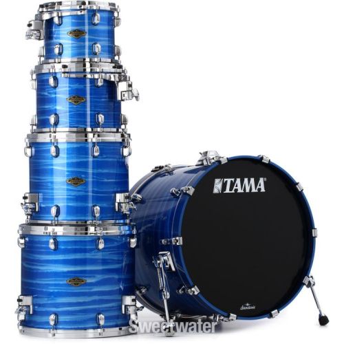  Tama Starclassic Walnut/Birch WBS52LS 5-piece Shell Pack - Lacquer Ocean Blue Ripple