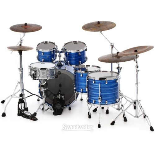  Tama Starclassic Walnut/Birch WBS52LS 5-piece Shell Pack - Lacquer Ocean Blue Ripple