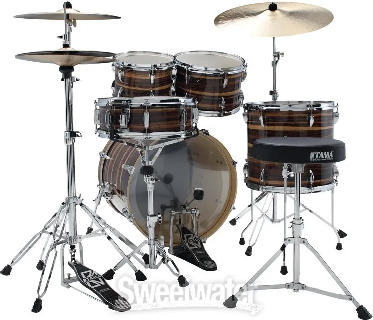  Tama Imperialstar IE50C 5-piece Complete Drum Set with Snare Drum and Meinl Cymbals - Coffee Teak Wrap