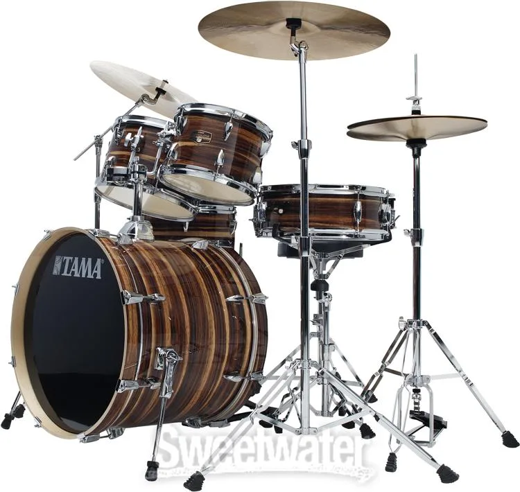  Tama Imperialstar IE50C 5-piece Complete Drum Set with Snare Drum and Meinl Cymbals - Coffee Teak Wrap