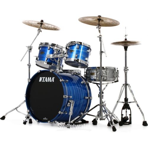  Tama Starclassic Walnut/Birch WBS42S 4-piece Shell Pack - Lacquer Ocean Blue Ripple