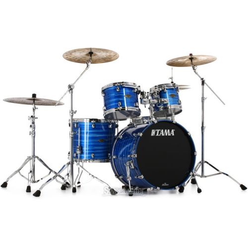  Tama Starclassic Walnut/Birch WBS42S 4-piece Shell Pack - Lacquer Ocean Blue Ripple