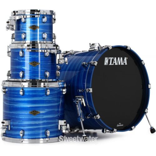  Tama Starclassic Walnut/Birch WBS42S 4-piece Shell Pack - Lacquer Ocean Blue Ripple