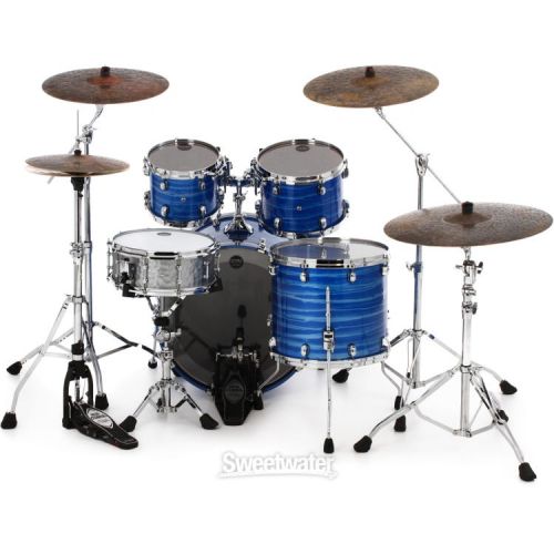  Tama Starclassic Walnut/Birch WBS42S 4-piece Shell Pack - Lacquer Ocean Blue Ripple