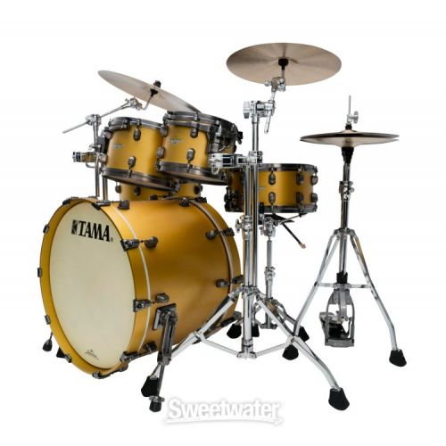  Tama Starclassic Maple MA42TZUS 4-piece Shell Pack - Satin Aztec Gold with Smoked Black Nickel Hardware