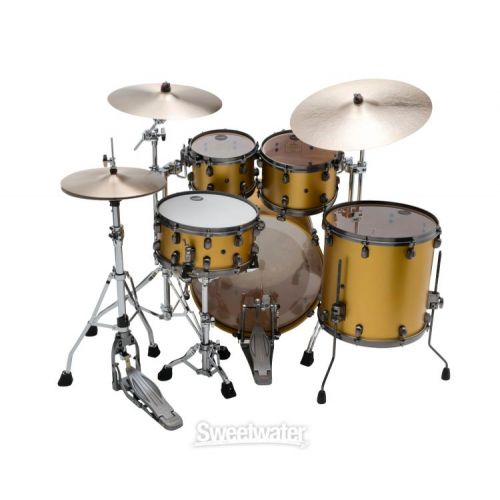  Tama Starclassic Maple MA42TZUS 4-piece Shell Pack - Satin Aztec Gold with Smoked Black Nickel Hardware