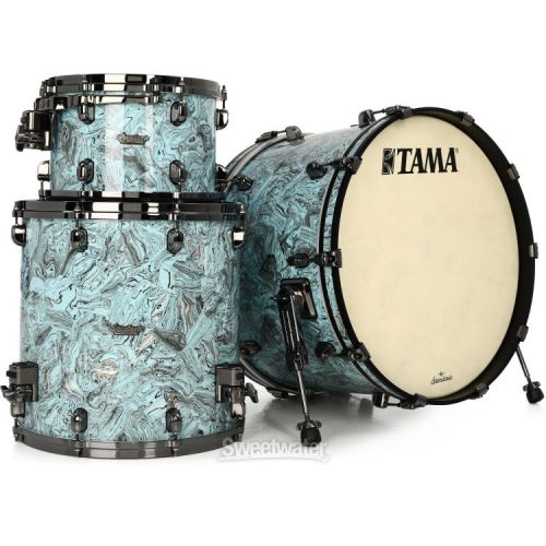  Tama Starclassic Maple MR32CZBNS 3-piece Shell Pack - Sky Blue Swirl with Black Nickel Hardware