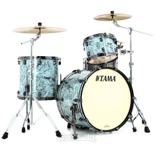  Tama Starclassic Maple MR32CZBNS 3-piece Shell Pack - Sky Blue Swirl with Black Nickel Hardware