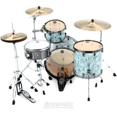  Tama Starclassic Maple MR32CZBNS 3-piece Shell Pack - Sky Blue Swirl with Black Nickel Hardware