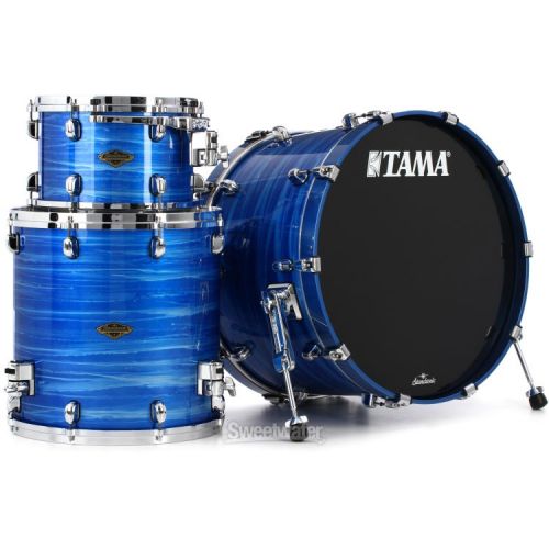  Tama Starclassic Walnut/Birch WBS32RZS 3-piece Shell Pack - Lacquer Ocean Blue Ripple