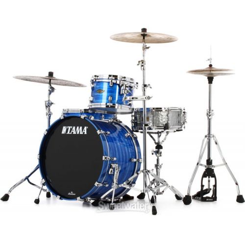  Tama Starclassic Walnut/Birch WBS32RZS 3-piece Shell Pack - Lacquer Ocean Blue Ripple