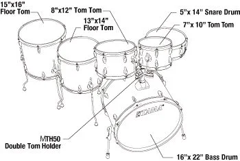  Tama Imperialstar IE62C 6-piece Complete Drum Set with Snare Drum and Meinl Cymbals - Hairline Black