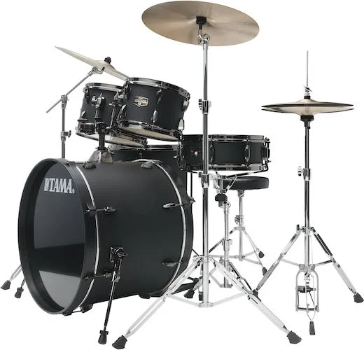  Tama Imperialstar IE52C 5-piece Complete Drum Set with Snare Drum and Meinl Cymbals - Blacked Out Black