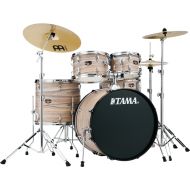 Tama Imperialstar IE52C 5-piece Complete Drum Set with Snare Drum and Meinl Cymbals - Natural Zebrawood Wrap