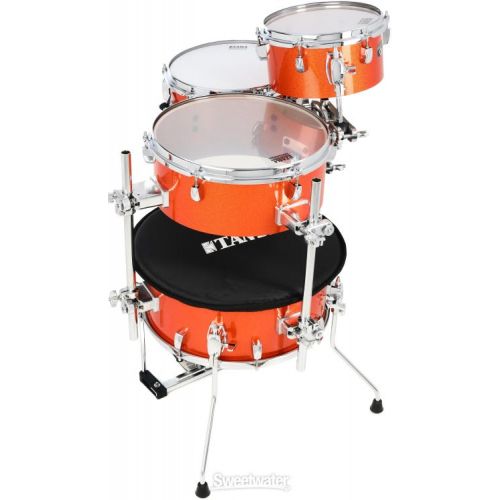  Tama Cocktail Jam CJB46 4-piece Shell Pack with Snare Drum - Bright Orange Sparkle Demo