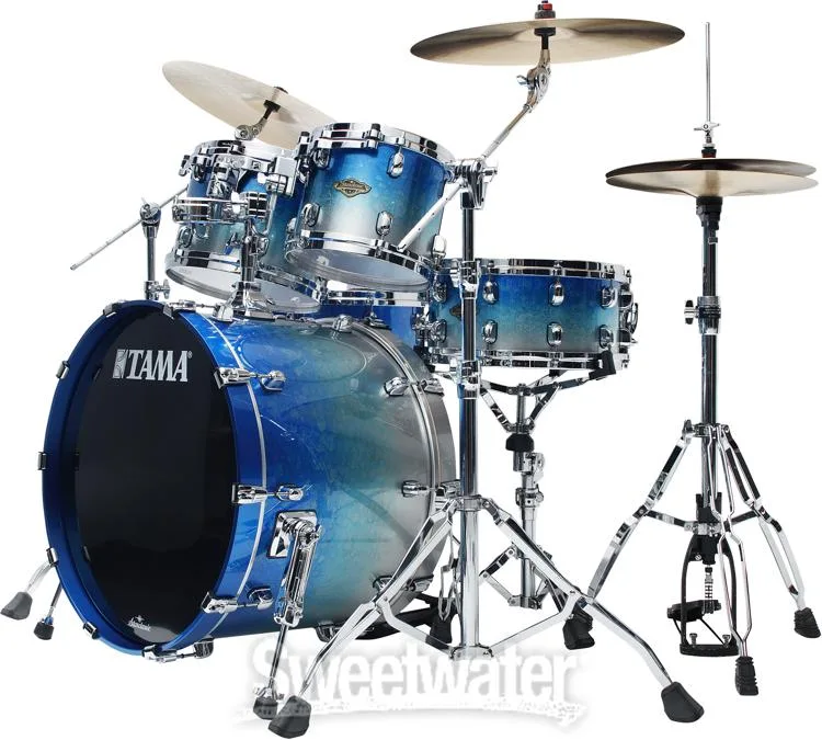  Tama Starclassic Walnut/Birch WBS42S 4-piece Shell Pack - Molten Blue Ice Fade