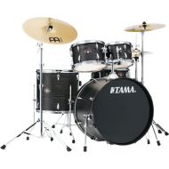Tama Imperialstar IE52C 5-piece Complete Drum Set with Snare Drum and Meinl Cymbals - Black Oak Wrap