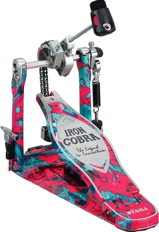  Tama 50th-anniversary Limited Iron Cobra Power Glide Kick Pedal - Marble Coral Swirl