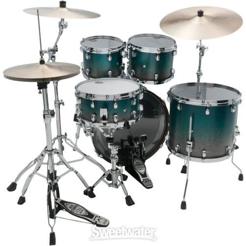  Tama Starclassic Walnut/Birch Lacquer WBS42S 4-piece Shell Pack - Satin Sapphire Fade