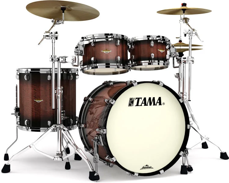  Tama Starclassic Maple ME42TZBS 4-piece Shell Pack - Tobacco Sunburst Movingui with Black Nickel Hardware Demo